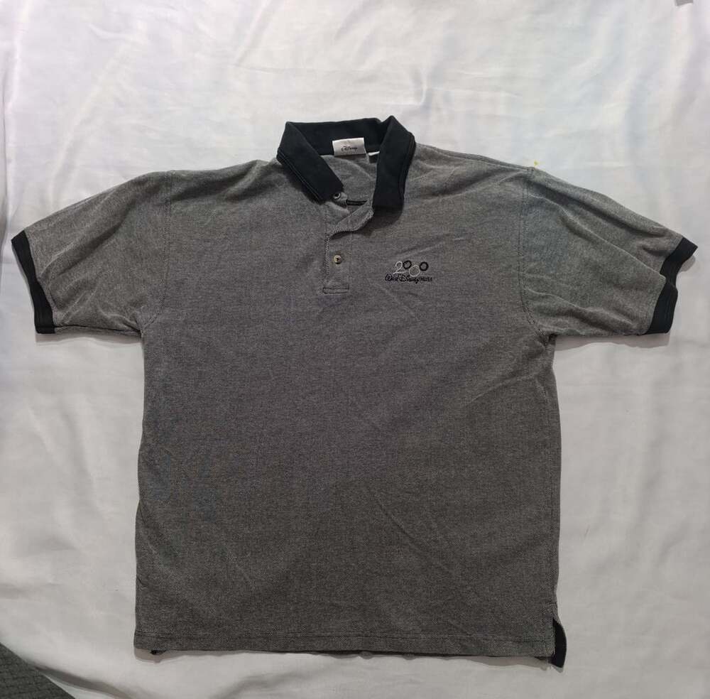Walt Disney World 2000 Polo Shirt Size M Gray Black
